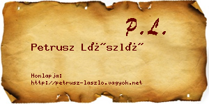 Petrusz László névjegykártya
