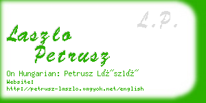 laszlo petrusz business card